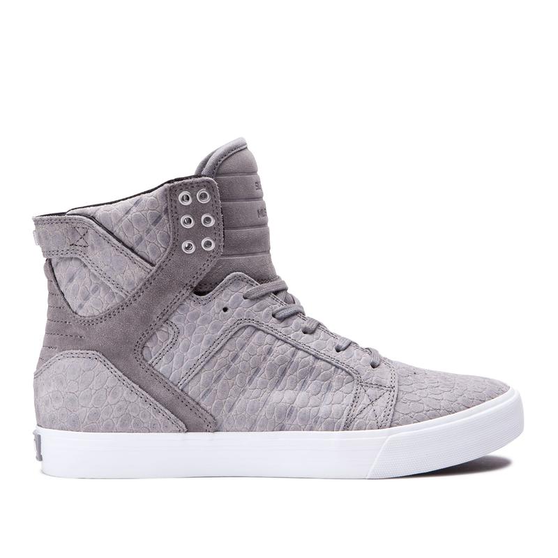 Buty Supra SKYTOP - Sneakersy Wysokie Damskie - Szare (QKIP-98716)